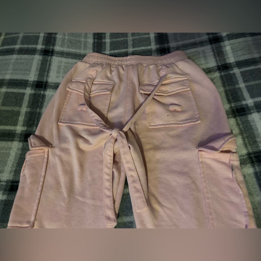 Pink Girls' Cargo Jogger Pants with Tie Waist